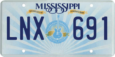 MS license plate LNX691
