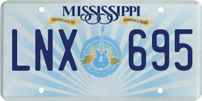 MS license plate LNX695