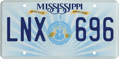 MS license plate LNX696