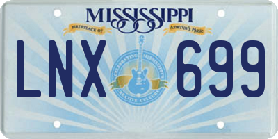 MS license plate LNX699
