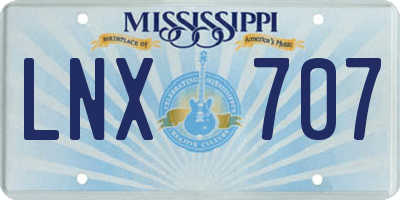 MS license plate LNX707