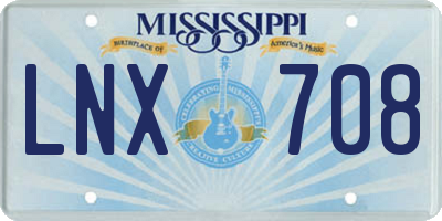MS license plate LNX708