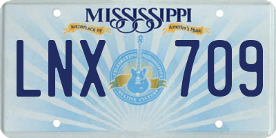 MS license plate LNX709