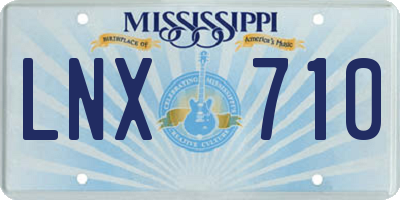 MS license plate LNX710
