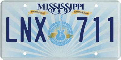 MS license plate LNX711