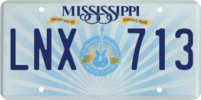 MS license plate LNX713