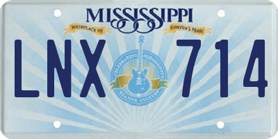 MS license plate LNX714