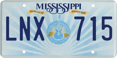 MS license plate LNX715