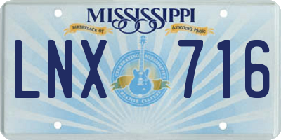 MS license plate LNX716