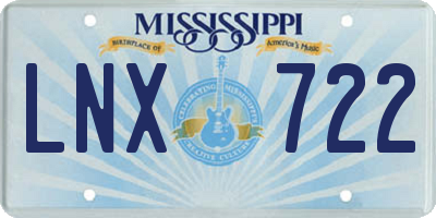MS license plate LNX722