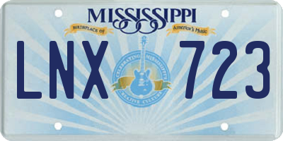 MS license plate LNX723