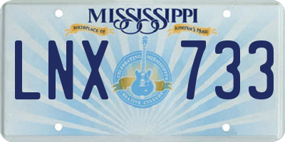 MS license plate LNX733