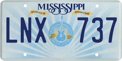 MS license plate LNX737