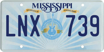 MS license plate LNX739