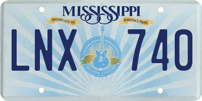 MS license plate LNX740