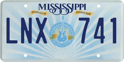 MS license plate LNX741
