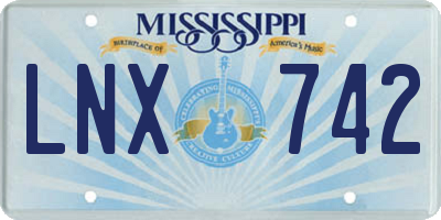 MS license plate LNX742