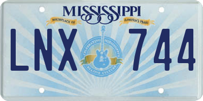 MS license plate LNX744
