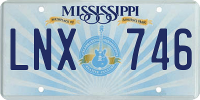 MS license plate LNX746