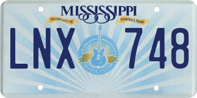 MS license plate LNX748