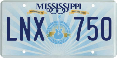 MS license plate LNX750