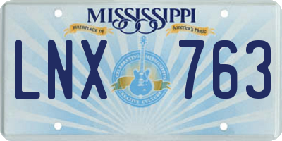 MS license plate LNX763