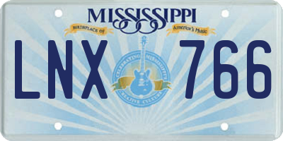 MS license plate LNX766