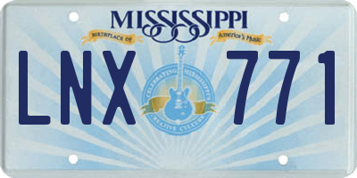 MS license plate LNX771