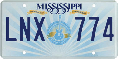 MS license plate LNX774