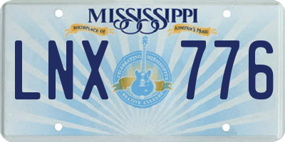 MS license plate LNX776