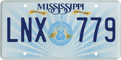 MS license plate LNX779