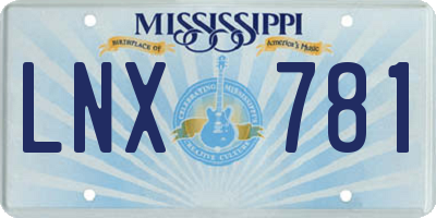 MS license plate LNX781