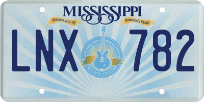 MS license plate LNX782
