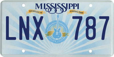 MS license plate LNX787
