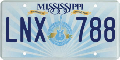 MS license plate LNX788