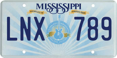 MS license plate LNX789