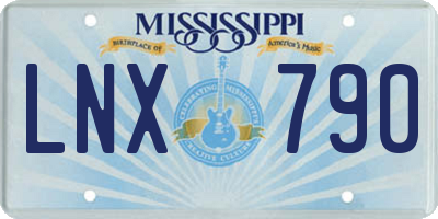 MS license plate LNX790