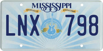 MS license plate LNX798