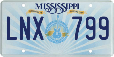 MS license plate LNX799