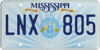MS license plate LNX805