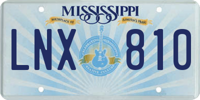 MS license plate LNX810