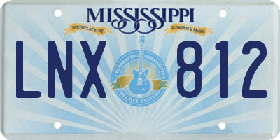 MS license plate LNX812