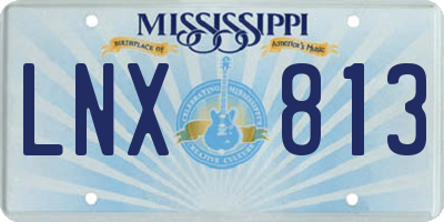 MS license plate LNX813