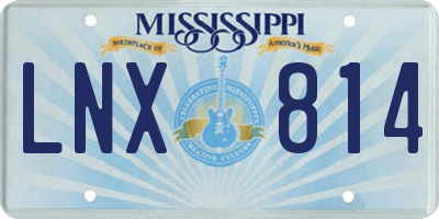 MS license plate LNX814