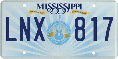 MS license plate LNX817