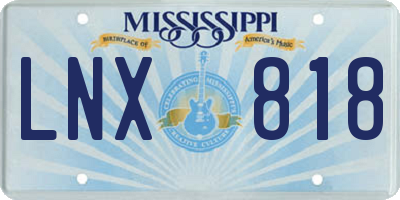 MS license plate LNX818