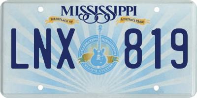 MS license plate LNX819