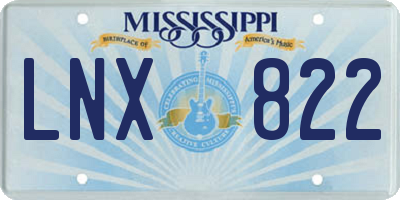 MS license plate LNX822