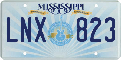 MS license plate LNX823
