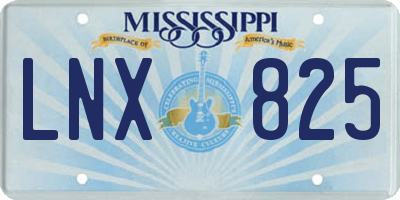 MS license plate LNX825